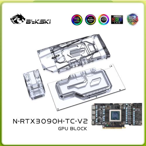 Bykski Water Block use for NVIDIA RTX 3080 3090 Reference Edition GPU Card /Copper Block/Backplate Cooling/RGB AURA/AIC GPU CARD