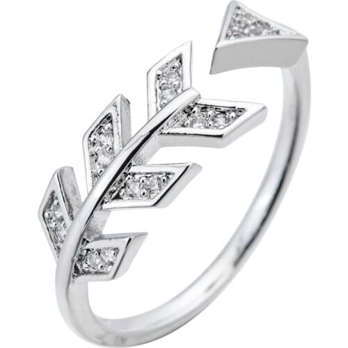 High-quality leaf zircon female ring, beautiful jewelry gift for women/girls wedding party j z-039