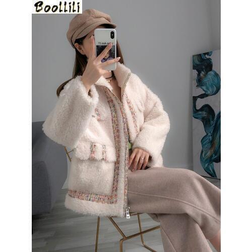 Boollili Real Fur Coat Women Winter Coat Women Clothes 2020 New Sheep Shearing 100% Wool Jacket Parka Real Fur Jacket