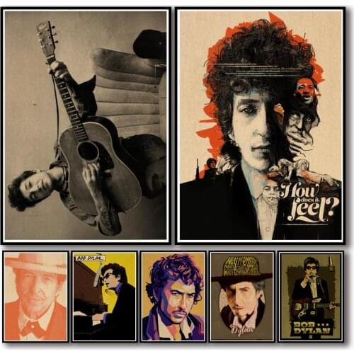 29 Designs Bob Dylan Kraftpaper Poster Alternative Abstract Art Painting Funny Wall Sticker for Coffee House Bar