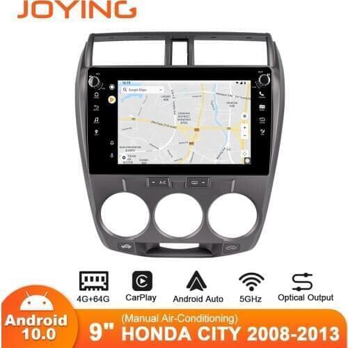 Joying 9" Android10 Car Radio for Honda City 2008-2013 Manual A/C GPS DSP SPDIF Subwoofer 5GWIFI Carplay Android-auto DVR DAB
