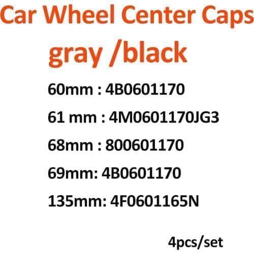 4PCS Car Accessory Wheel Center Hub Caps 60MM 69MM 135MM 5Clips Auto Wheels covers For audi A5 A6 A7 A8 Q5 R8 S4 S5 S6 Q3
