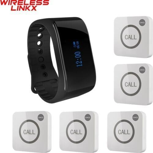 Wirelesslinkx APE6900 Wireless Calling Caregiver Workshop Plant Factory Hospital Bar Restaurant Waiter Wrist Watch Pager