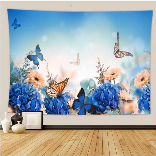 Bohemian Sunflower Wall Tapestry Large Size Wall Tapestry Cheap Hippie Boho Beauty With Floret in Garden Art Wall Art Tapestries