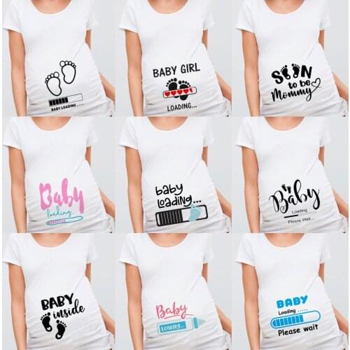 Baby In Progress Baby Loading Maternity Short Sleeve Tshirts Pregnant T Shirt Pregnancy Announcement Shirt New Mom Clothes