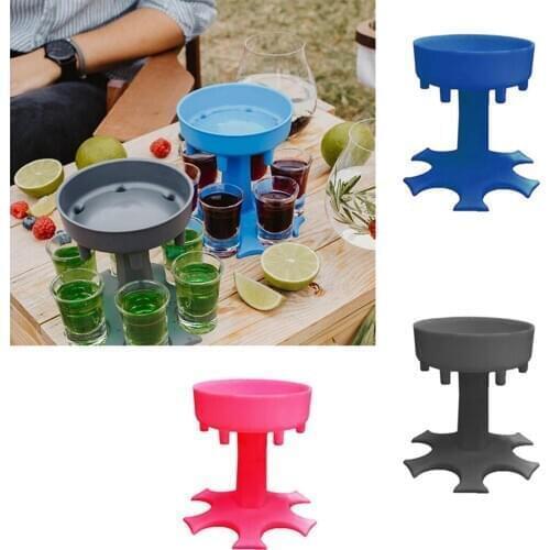 Party Bar 6 Shot Glass Dispenser Holder Wine Glass Rack Cooler for Filling Liquids Cocktail Beer Beverage Wine Glass Dispenser