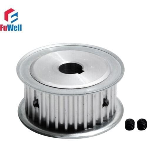 HTD Timing Pulley 5M-28T 21mm Belt Width Gear Belt Pulley With Keyway 28Teeth 17mm Bore Aluminum Alloy Synchronous Pulley