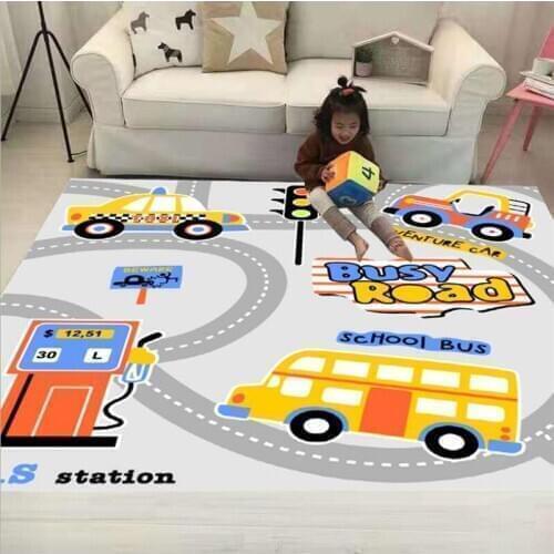 City Streets Carpet 3D Printed Carpet Square Anti-Skid Area Floor Mat Rug Non-slip Mat Dining Room Living Soft Carpet 04