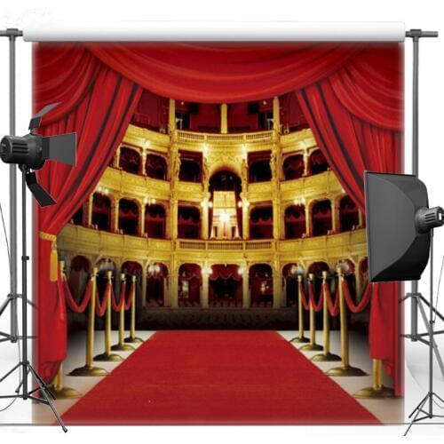 Red Photo Curtains Golden Palace Wedding Photography Backgrounds 200x300cm Digital Printed Photo Backdrops for Photo Studio