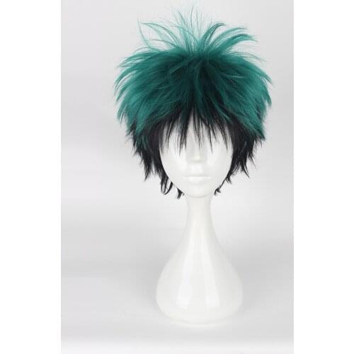 Hot Anime My Hero Academia Cosplay Short Green Wig Izuku Midoriya Wig Boku No Hero Academia Cosplay Props Straight Wig