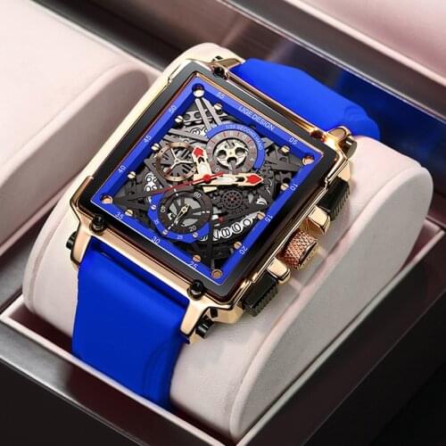 LIGE 2021 New Men Watches Top Brand Luxury Waterproof Quartz Square Watch For Men Date Sport Hollow Clock Male Relogio Masculino