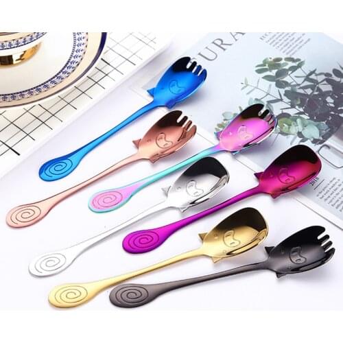 Cute Pig Shape Ice Cream Spoon 304 Stainless Steel Teaspoon New Creative Dessert Spoon High-quality Tableware Birthday Gift