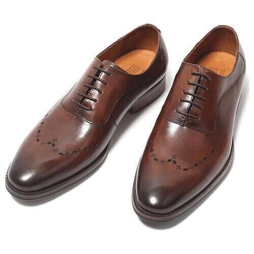 Italian Handmade Goodyear Carved shoes for men Formal Derby shoes Lace up Comfortable Genuine Leather dress shoes for men