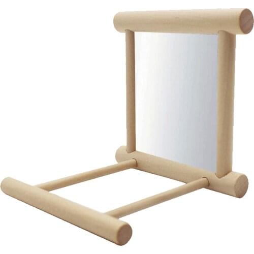New Bird Mirror With Perch Bird Perch Mirror Toy Stand Bird Toy For Parrot Parakeets Cockatiels Cage Accessories Charitable