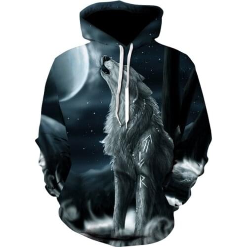 2020 New Hoodies For Men And Women 3d Printing Ferocious Wolf Head Sweatshirt Kids Fashion Hip Hop Casual Coat