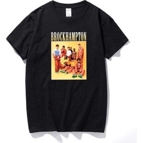 New Arrival 2021 Graphic Tees Men Streetwear Brockhampton Rapper T Shirts Vintage 90s Woman Tshirts Top Cotton T-shirt EU Size