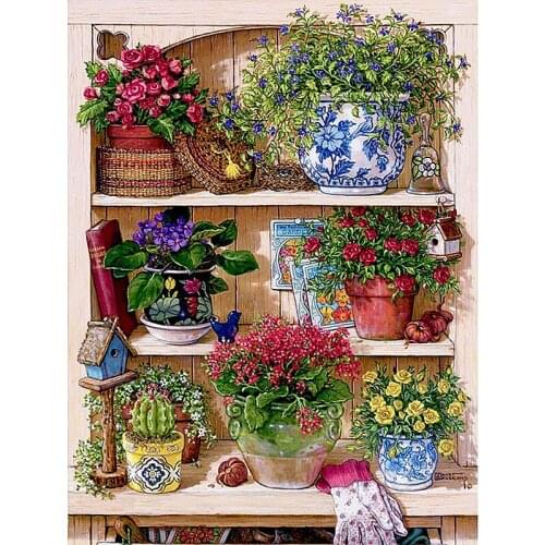 NEW Arrival diy diamond painting flower stand cross stitch full Square mosaic rhinestone embroidery home decor