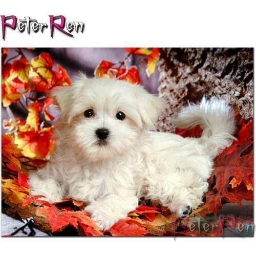 Full Embroidery rhinestones Square\Round Drill Cross Stitch 5D DIY Diamond Painting Animal dog 3D Mosaic Stickers Home Decor art