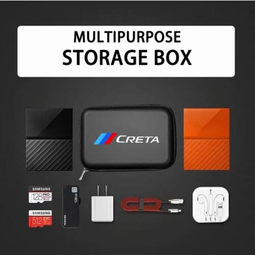 Hot 4S car logo performance Multi-purpose Car Storage Box for hyundai creta 2016 2018 2019 2020 2021 Car Accessories