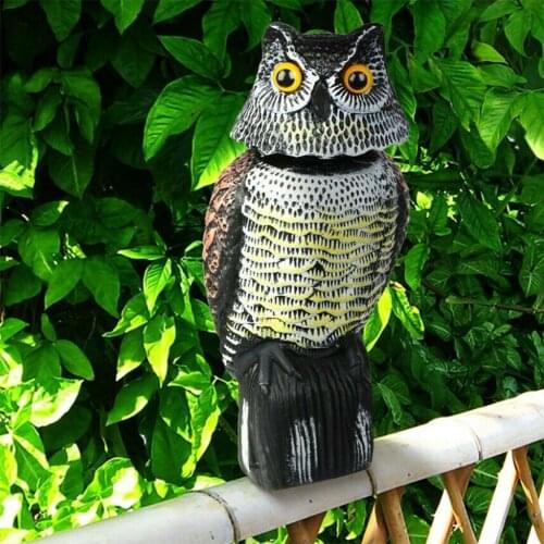 Premium Bird Repellent Fake Owl Decoy for Garden – Rotating Head