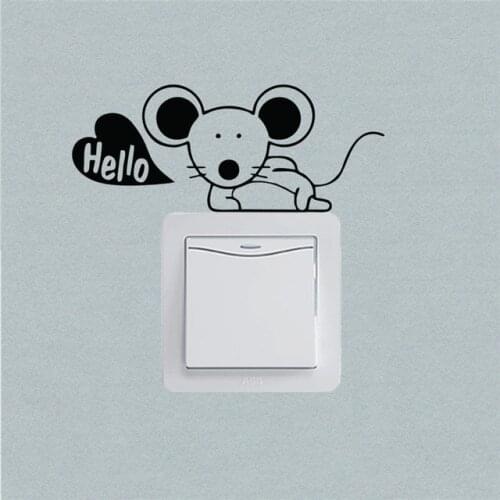Drop Shipping mouse Wall Stickers Decorative Sticker Home Decor Switch Stickers Wall Decal Decal Creative Stickers