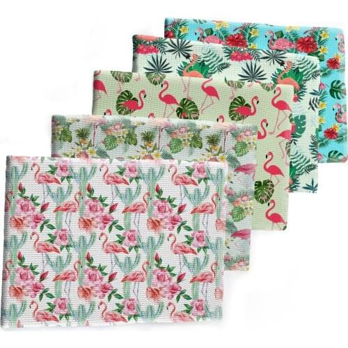 Bullet Polyester Fabric Printed Flamingo Pattern Summer Fruit Liverpool for DIY Hair Bow Scarf Home Textiles Materials 50*145cm