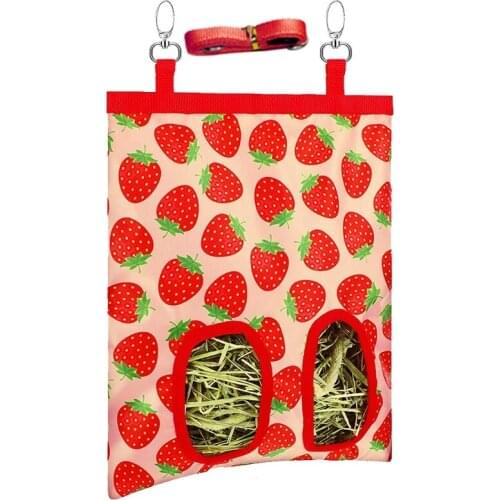 Q9QF Hay Feeder Hanging Rabbit Hay Sacks Water-proof Bag for Small Pets