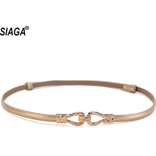 Fashion Design Leather Slim Belt Female Styles Skirt Decorative Hook Buckle Real Genuine Waistband Belts for Women FCO202