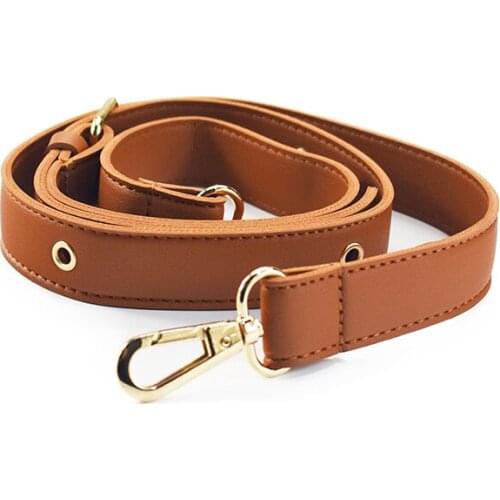 Detachable Strap Replacement Bags Straps Women Girls PU Leather Shoulder Bag Parts Accessories Gold Buckle Belts 152cm TAN