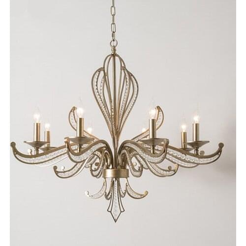 Modern LED Chandelier Lighting Iron Lustre K9 Crystal Chandeliers Loft Home Deco Kitchen Hanglamp Pendant Ceiling Lamps