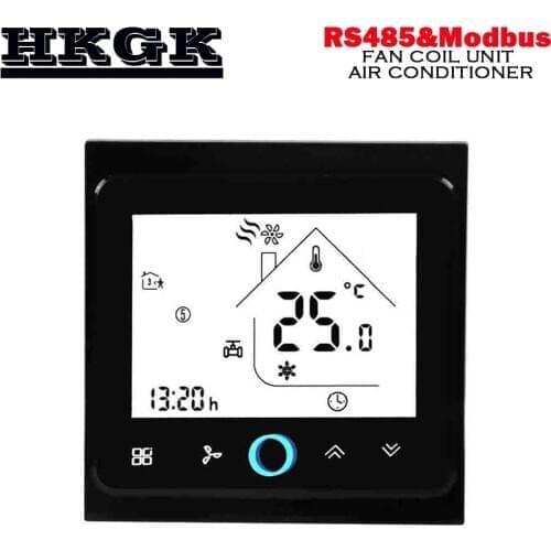 4Pipe 2p lcd screem touch button modbus room thermostat RS485 for cooling/heating Control switch