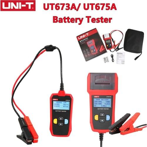 UNI-T UT673A UT675A Car Battery Tester Charger Analyzer 12V 24V Voltage Battery Test Car Battery Tester Charging Scanner Tool