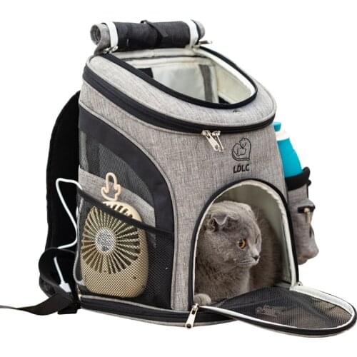 Dog Bag Breathable Dog Foldable Pet Carrier Backpack Large Capacity Cat Outdoor Travel Carrying Bag Portable Zipper Mesh