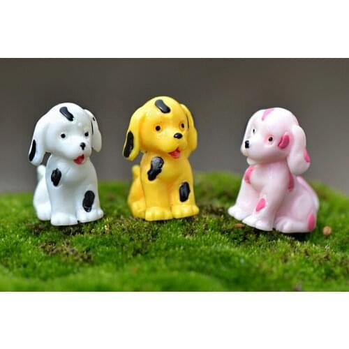 10PCS Spotted Dog Miniature Figurine Stand Walk Sit DIY Accessories Doll House Decoration Simulation Animal Models Toy