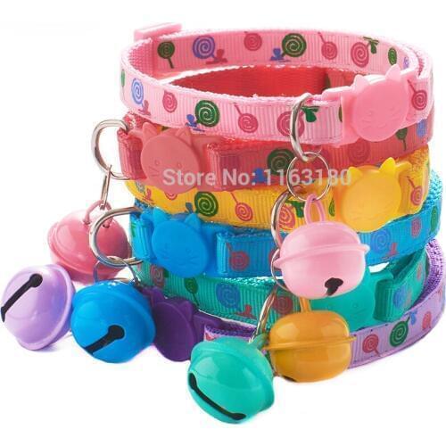 1200pcs/lot Wholesale Puppy Cat Collar with Bell Adjustable Buckle Collar Cat Pet Supplies Cat Accessories Small Dog Collar