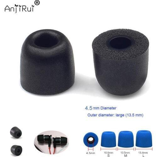 2 pcs/1pair ANJIRUI.foam memory headphones tips foam tips ear cups for everyone in the ear headphones 4.7mm-5.5mm bass Ear Pads