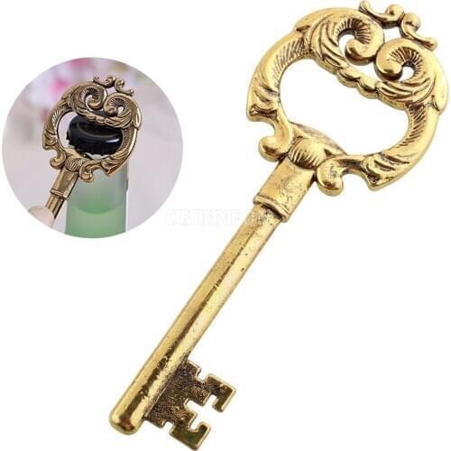 200Pcs/Lot Metal Alloy Party Favors Gift Bottle Opener Bar Kitchen Tool Vintage Key Shape