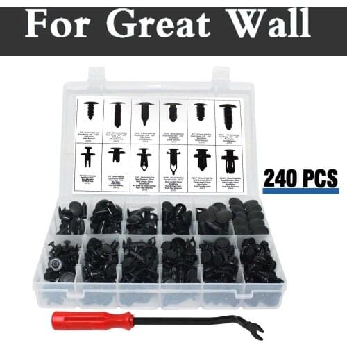 240x Push Retainer Kit,Black Nylon Clips Plastic Rivet Storage Case For Great Wall Coolbear Florid Hover H3 H5 H6 Voleex C10 C30