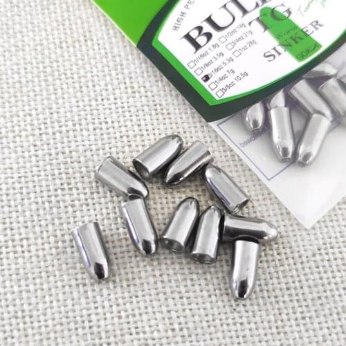 5-10pcs 1/16-1oz Tungsten Worm Weight Texas Rig Bullet Weight Flipping Weight Fishing Sinker Lure Fishing Tackle Dropshot Sinker