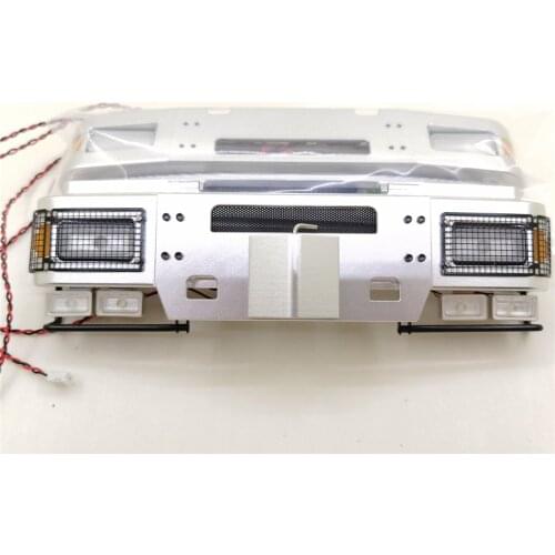 RC Car Anti-collision Protection Guard Metal Front Bumper with LED Light for Tamiya MAN F2000 JX Model 1/14 RC Car Upgrade Parts