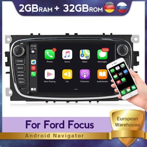 7'' Android Car Radio Multimedia Player For Ford Focus S-Max Mondeo 2007-2012 Galaxy C-Max Kuga GPS Navi 2 DIN DVD Wifi OBD2 FM