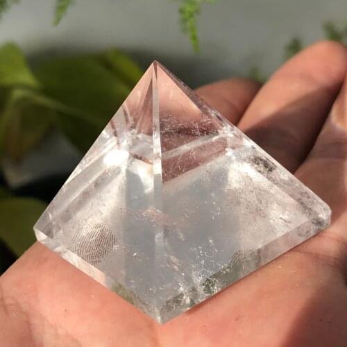 White crystal natural pyramid clear pure handmade stone polishing bedroom spirit furnishings