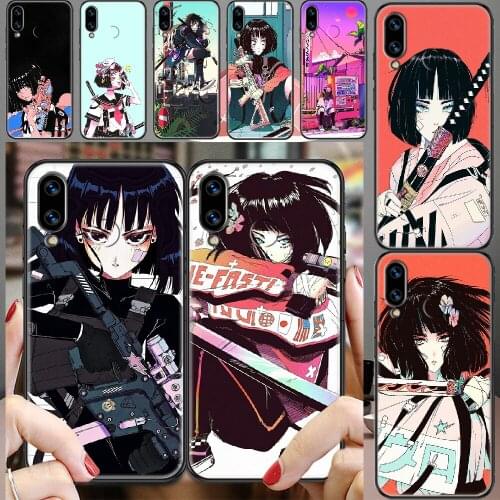 Vinne Art Anime Girl Phone case For Huawei Honor 6 7 8 9 10 10i 20 A C X Lite Pro Play black 3D prime tpu back pretty bumper art
