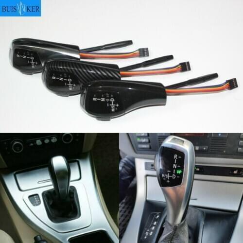 For BMW X5 2004 2005 2006 E53 Car LED Light Gear Shift Knob Shifter Lever Automatic Accessories black carbon fiber Silver E 53