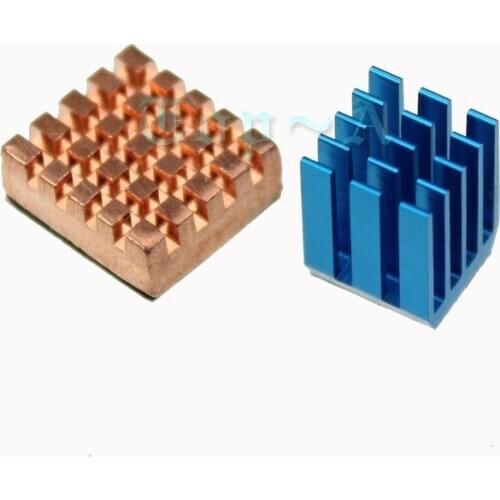 Gdstime 2 Pcs Per Set Copper Aluminium Adhensive Cooling Heatsink Kit For Raspberry Pi B + Raspberry Pi 2