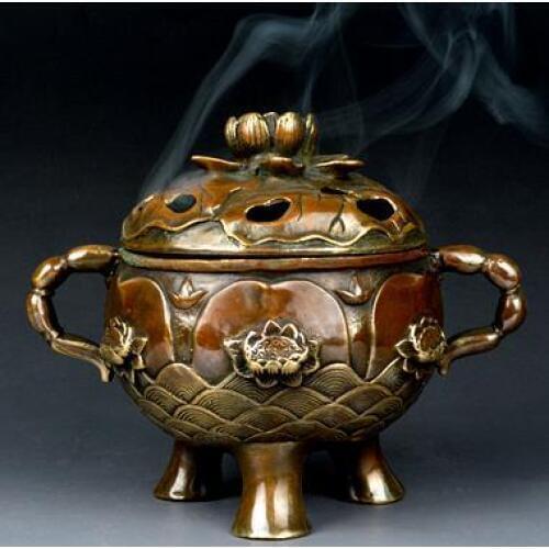 Classical pure copper incense burner, sandalwood, censer, incense furnace, Buddhism, Buddha, incensory, crafts