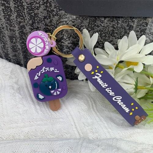 Creative quality cartoon watermelon peach ice cream grape orange cute sweet warm key ring adult car bag pendant keychain gift