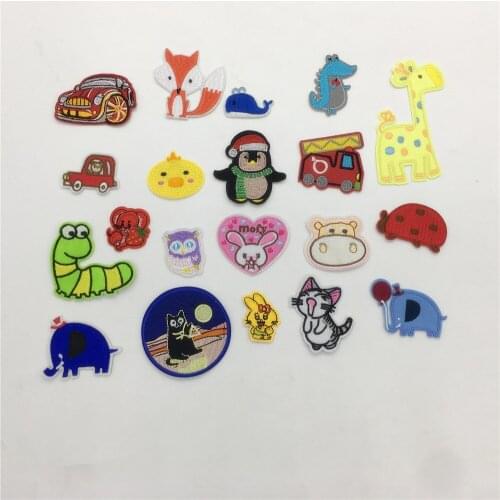 Cartoon Cute Animal Hot Melt Adhesive Patch DIY Sewing Clothes Embroidery Badge Cloth Stickers Craft Supplies Accessories