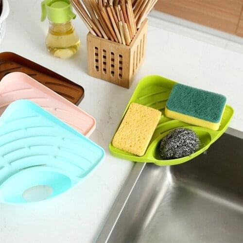 Sink Multifunctional Triangular Storage Rack Multi-purpose Dishwashing Sponge Drainage Rack Storage Rack Kitchen Shelves