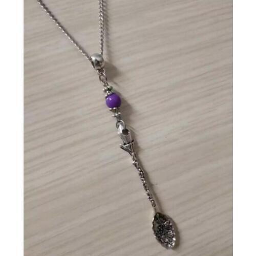 Fashion Vintage Big Flower Spoon Mix beads charm Pendant suitable necklace sweater chain DIY jewelry Accessories